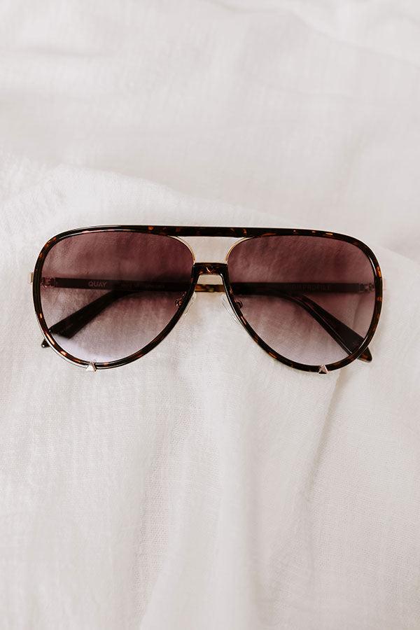 Quay High Profile Aviator Sunnies in Dark Tortoiseshell Product Image