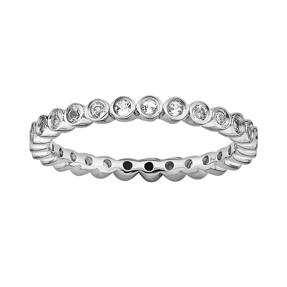 Stacks & Stones Sterling Silver White Topaz Stack Ring, Women's, Size: 10 Product Image