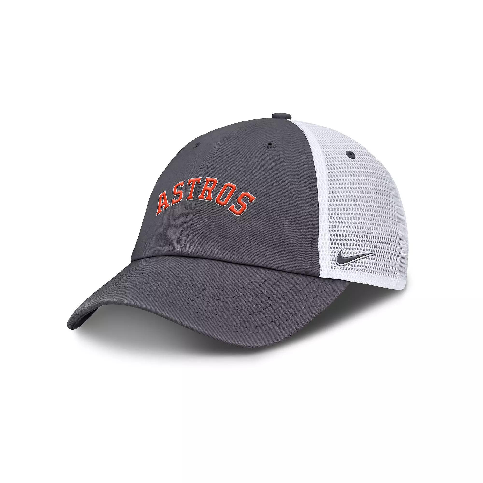 Men's Nike Gray New York Yankees Wordmark Club Adjustable Trucker Hat,  Product Image