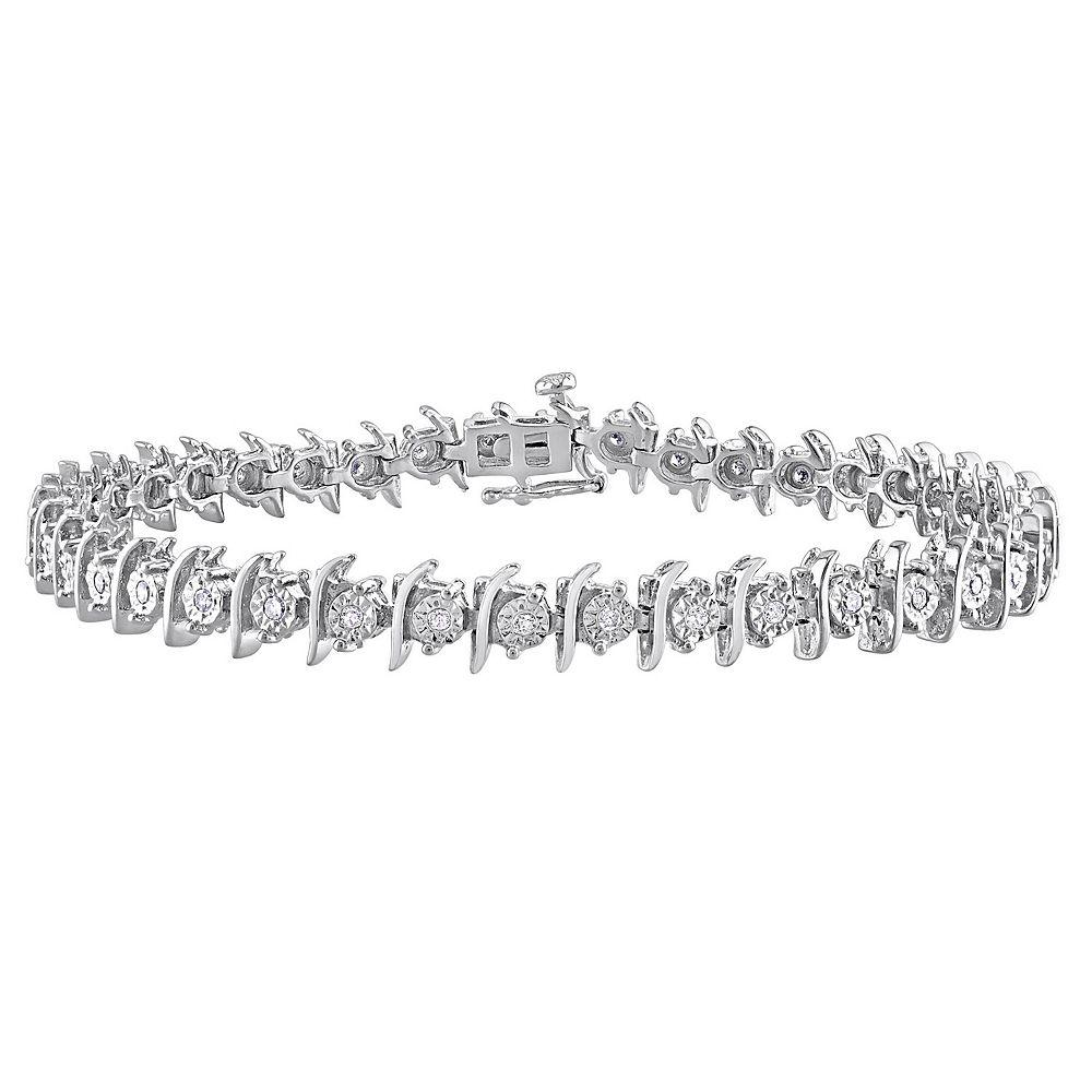 Stella Grace Sterling Silver 1/2 Carat T.W. Diamond Tennis Bracelet, Womens Product Image