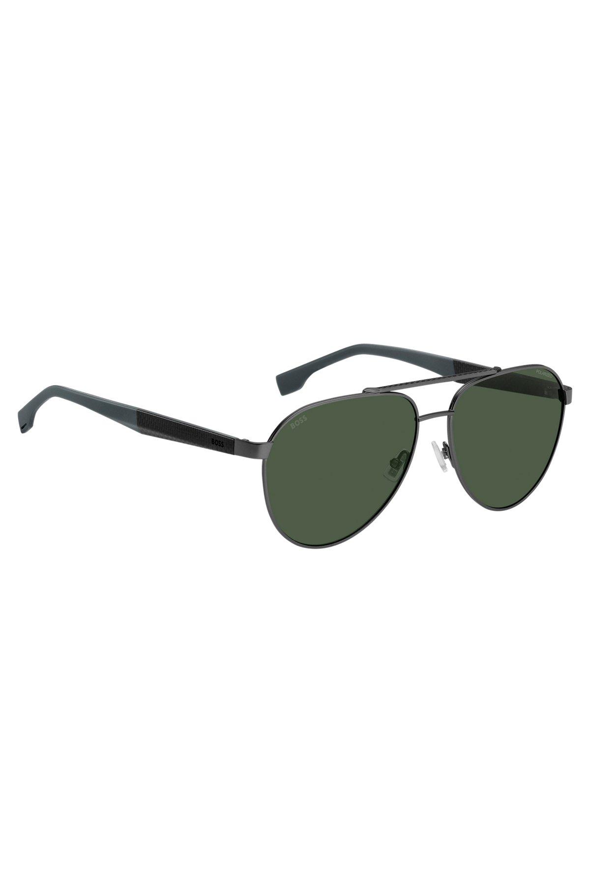 Double-bridge sunglasses with green-shaded lenses Product Image
