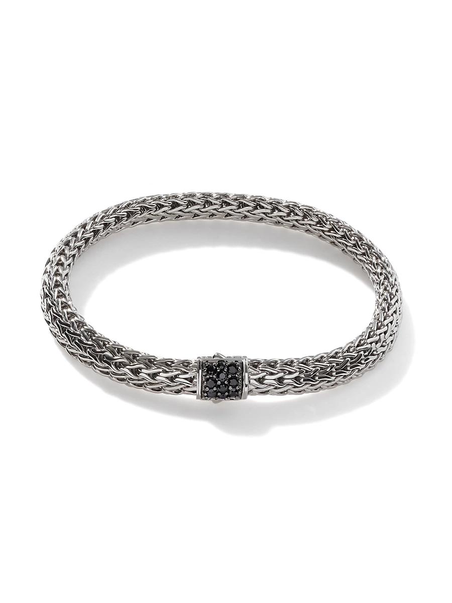 Womens Classic Chain Sterling Silver & Sapphire Bracelet Product Image