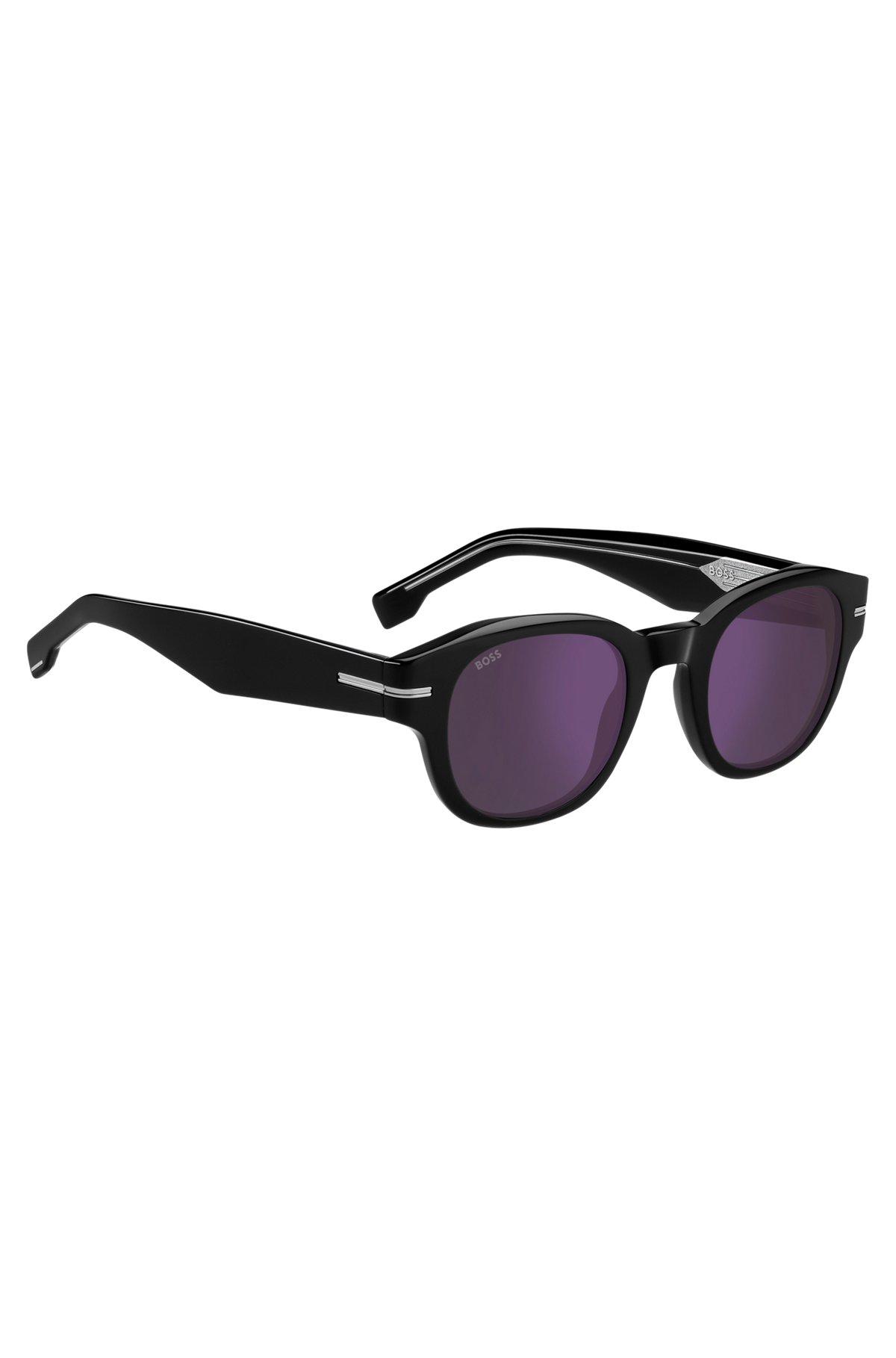 Black-acetate sunglasses with violet lenses Product Image