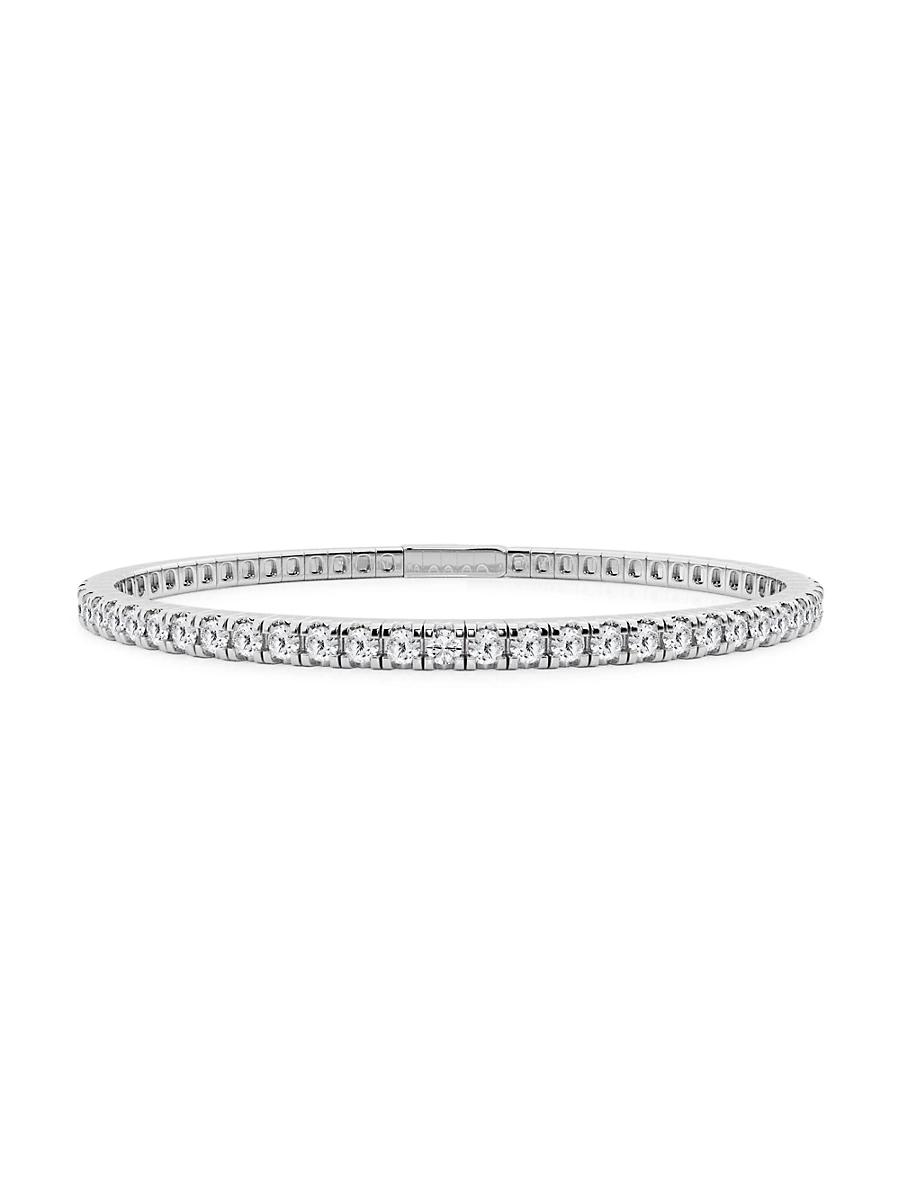 Womens 14K White Gold & Natural Diamond Flexible Bangle/1.00-5.00 TCW Product Image
