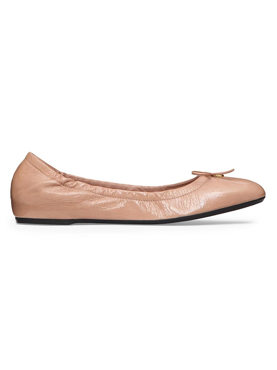 Womens VLogo Signature Patent Leather Ballerina Flats Product Image