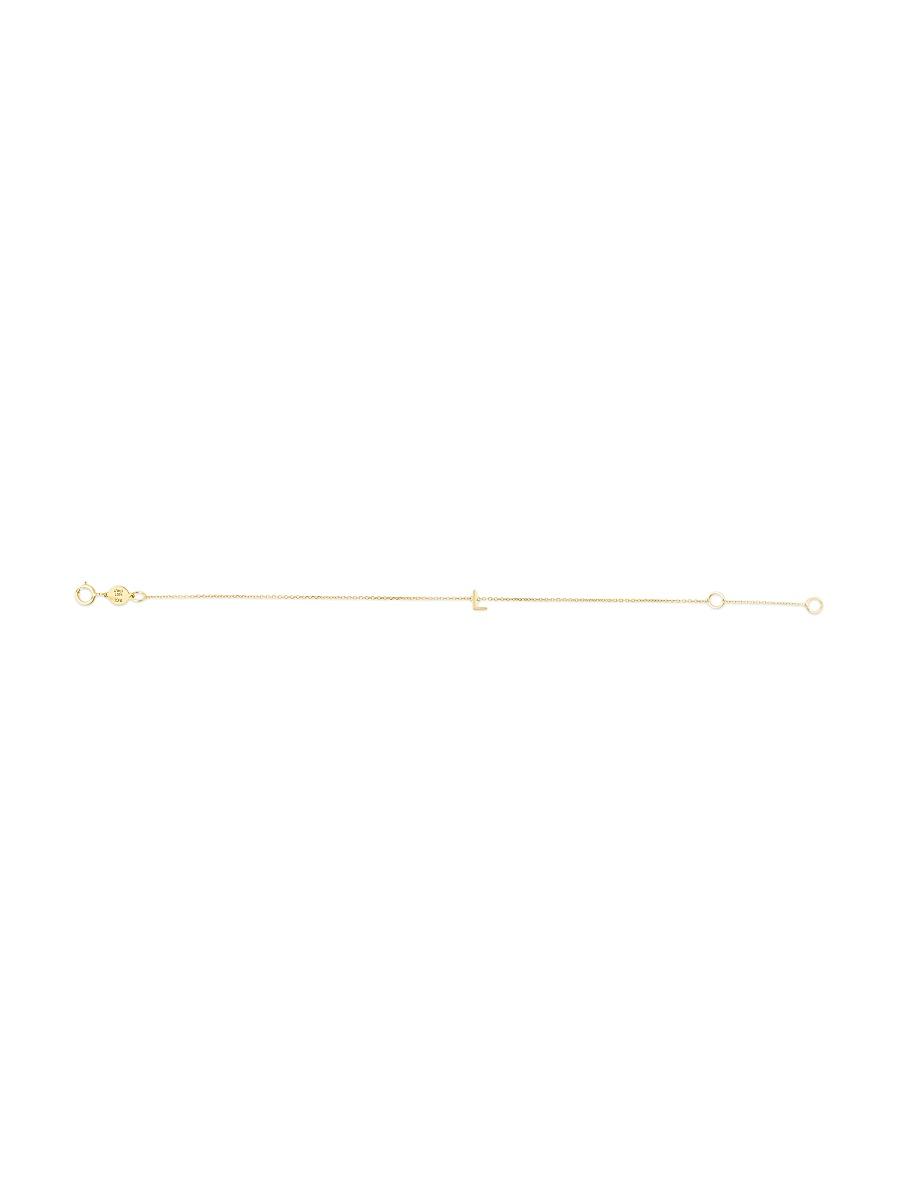 Womens 14K Yellow Gold Initial Charm Bracelet Product Image