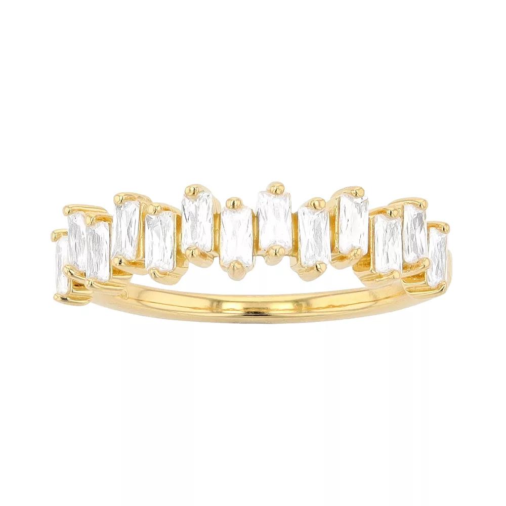 SIRI USA by TJM Gold Tone Sterling Silver Cubic Zirconia Ring, Women's, Size: 7 Product Image