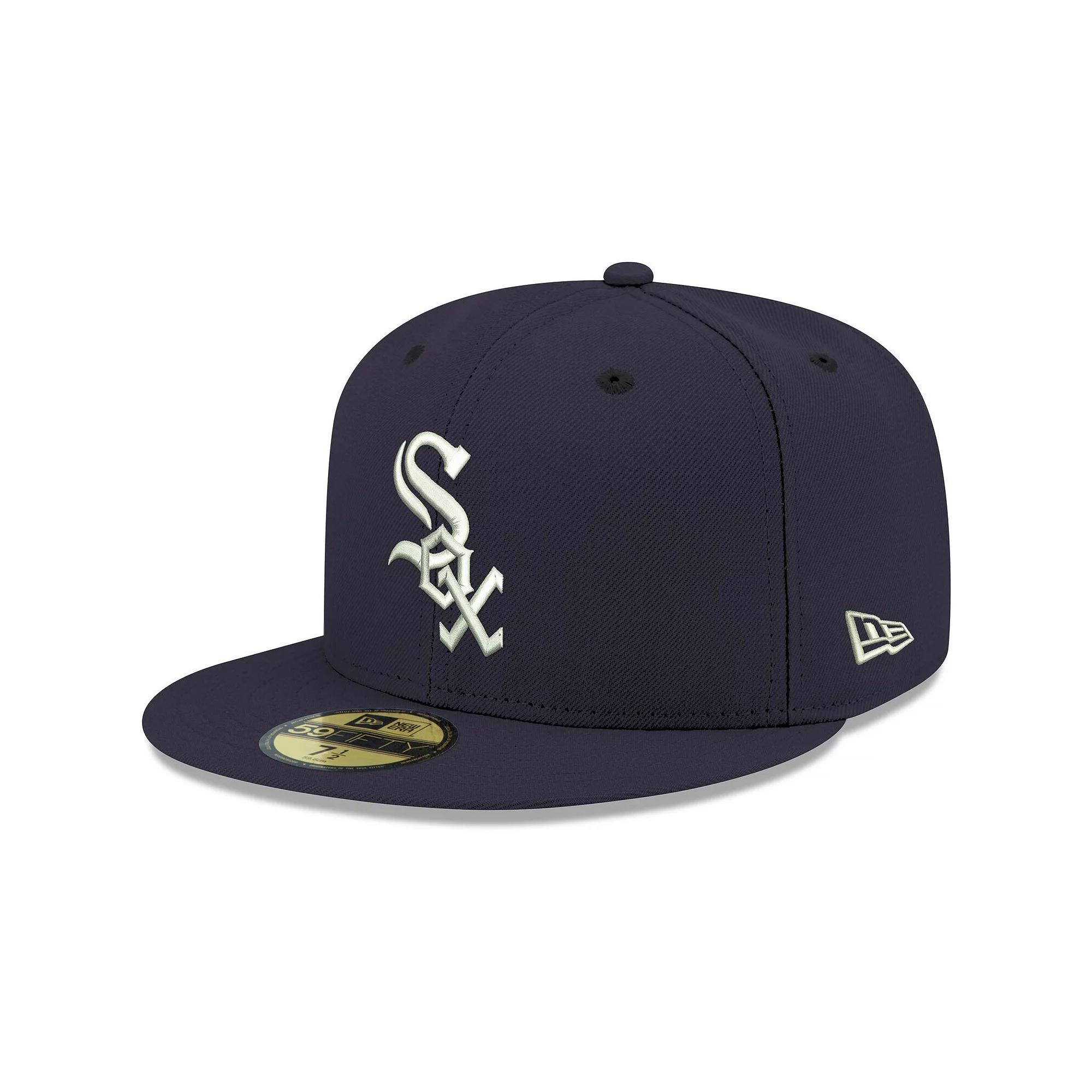 Men's New Era Navy Chicago White Sox Logo White 59FIFTY Fitted Hat,  Product Image
