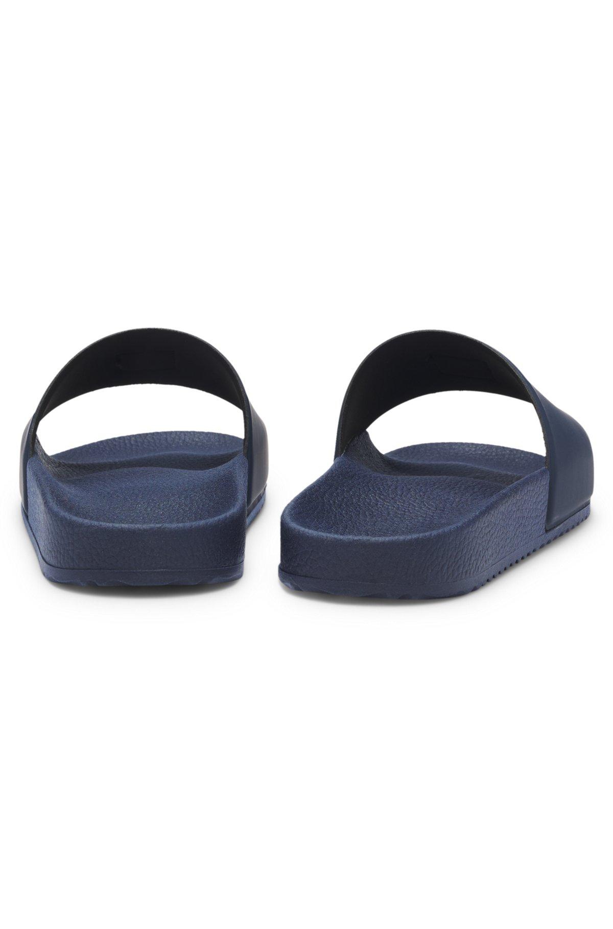 Italian-made slides with contrast-logo strap Product Image