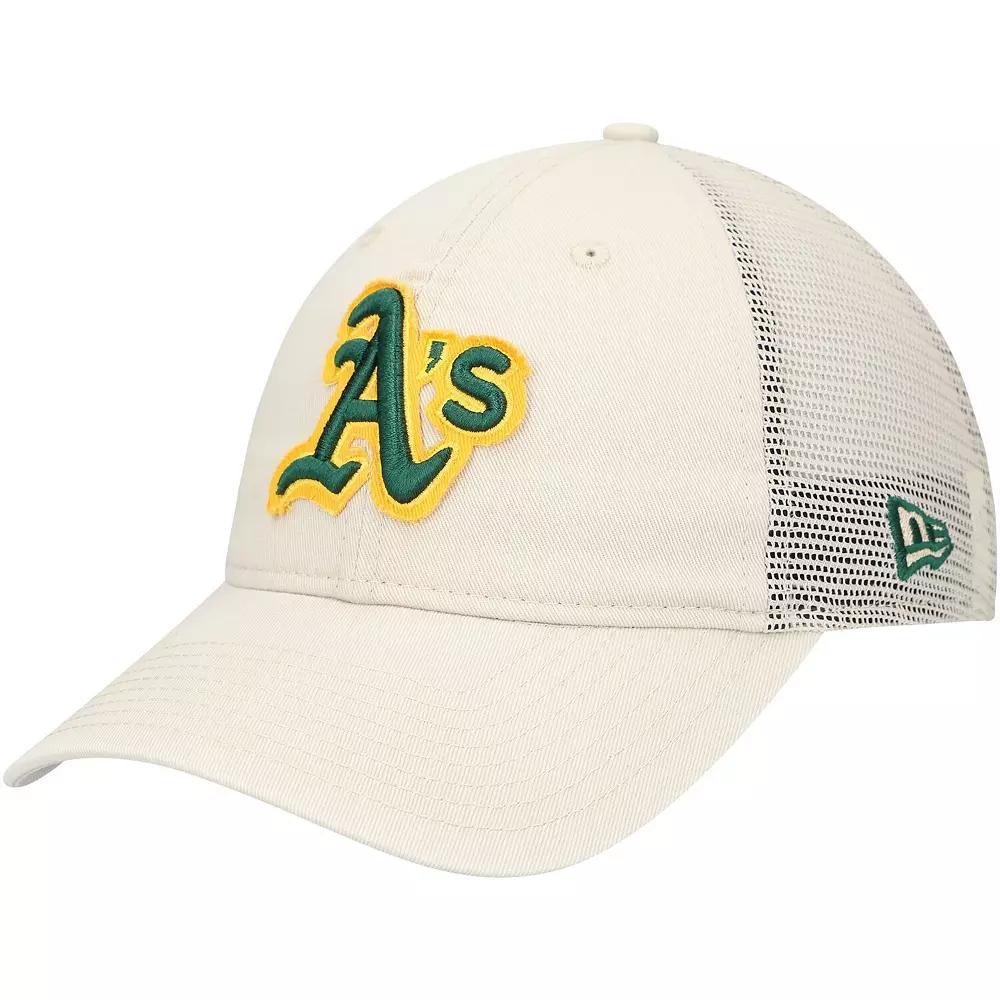 Men's New Era Stone Oakland Athletics Game Day 9TWENTY Adjustable Trucker Hat, Team Product Image