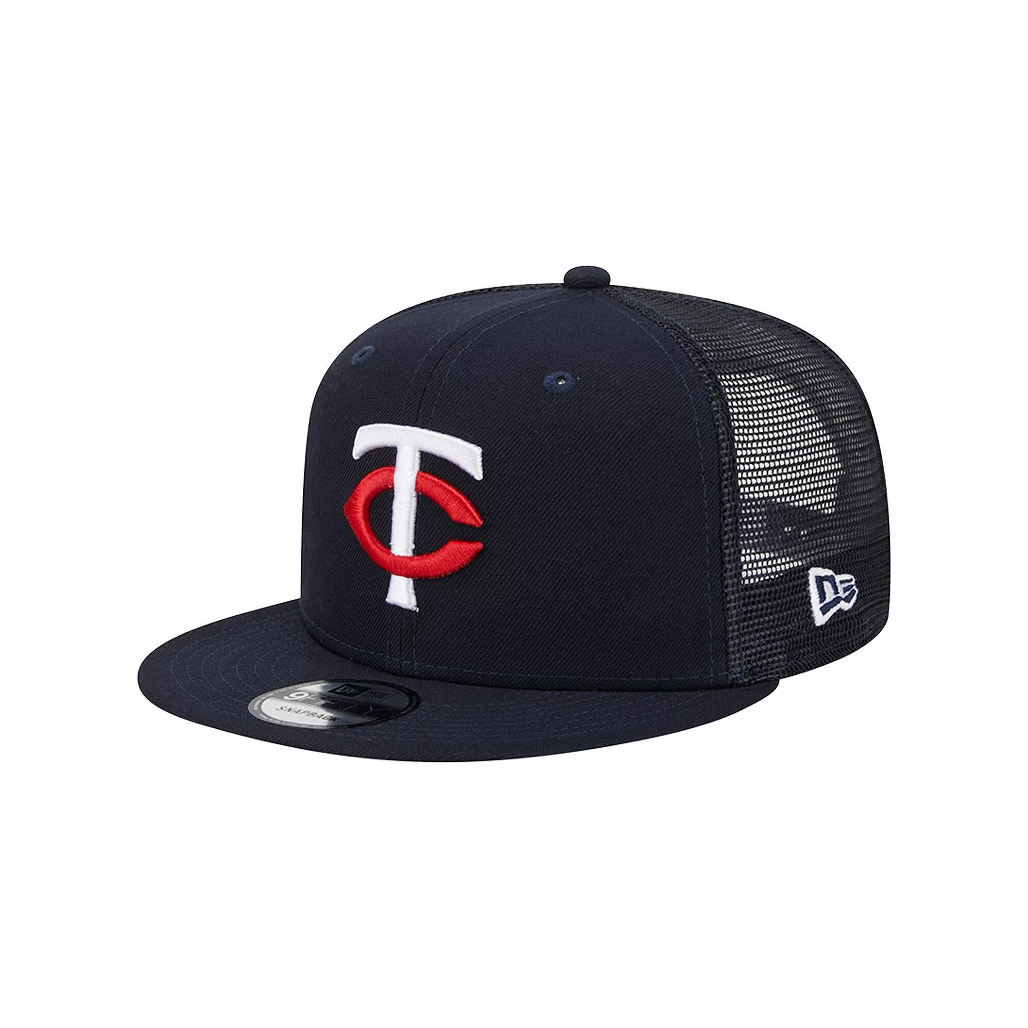 Men's New Era Navy Minnesota Twins Team Color Trucker 9FIFTY Snapback Hat, Blue Product Image