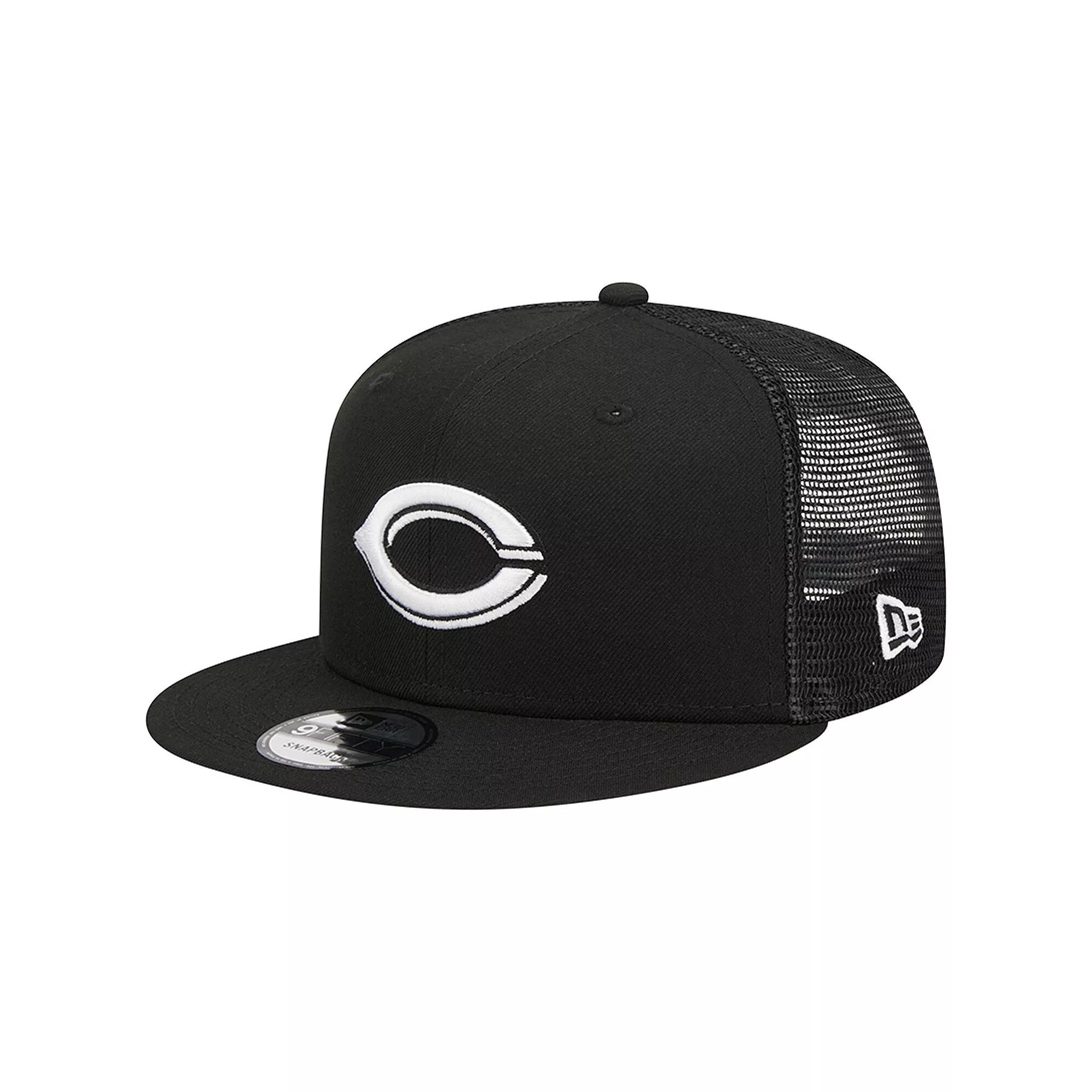 Men's New Era Black Cincinnati Reds Trucker 9FIFTY Snapback Hat, Red Black Product Image