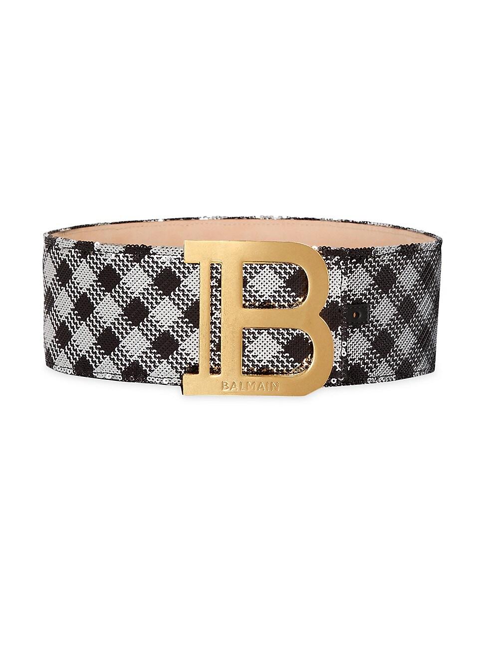 Womens Sequin Gingham Waist Belt Product Image