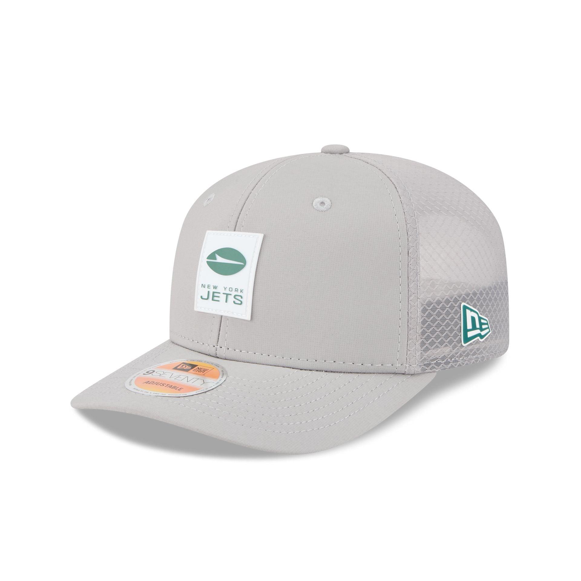 New York Jets 2025 Sideline Hot Weather Gray 9SEVENTY Trucker Hat Male Product Image