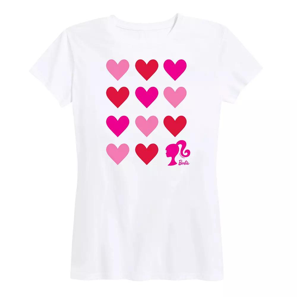 Women's Barbie® Heart Grid Graphic Tee,  Product Image