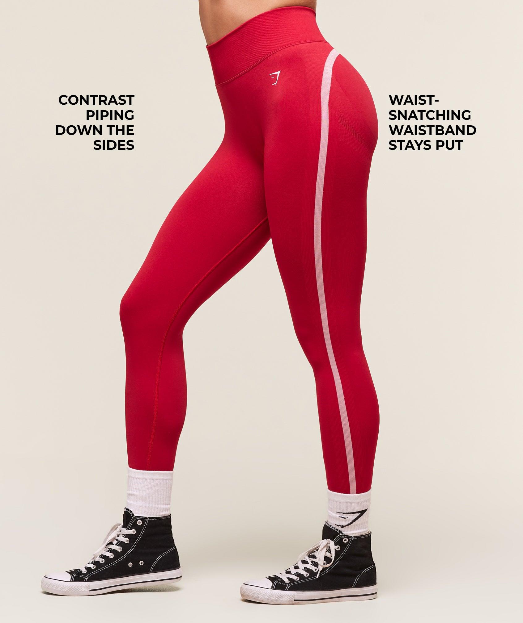 Gymshark Lift Campus Seamless Leggings - Carmine Red Female Product Image