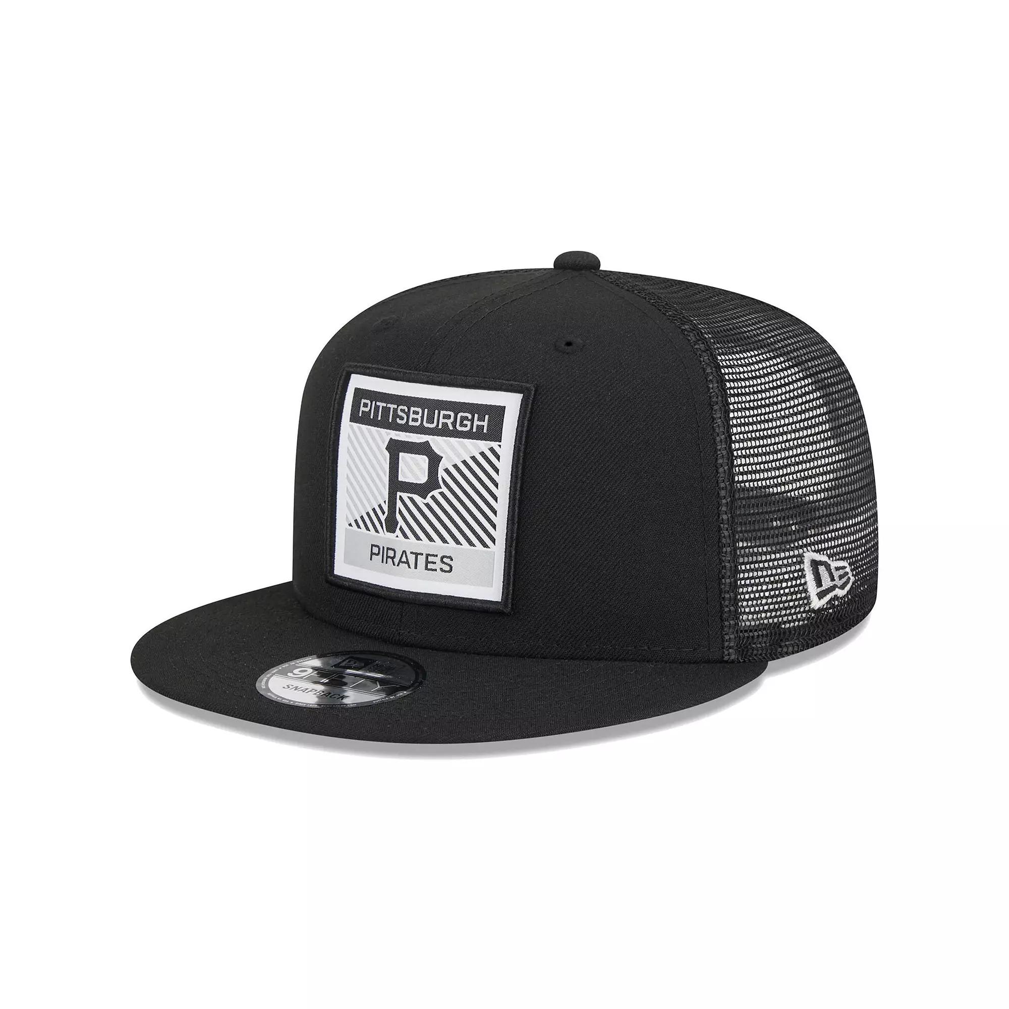 Mens New Era Pittsburgh Pirates Scratch Squared Trucker 9FIFTY Snapback Hat Product Image
