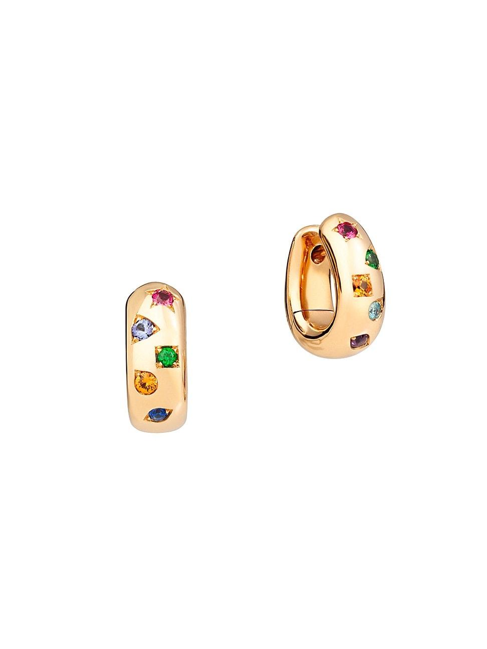 Womens Iconica 18K Rose Gold & Various Stones Hoop Earrings Product Image