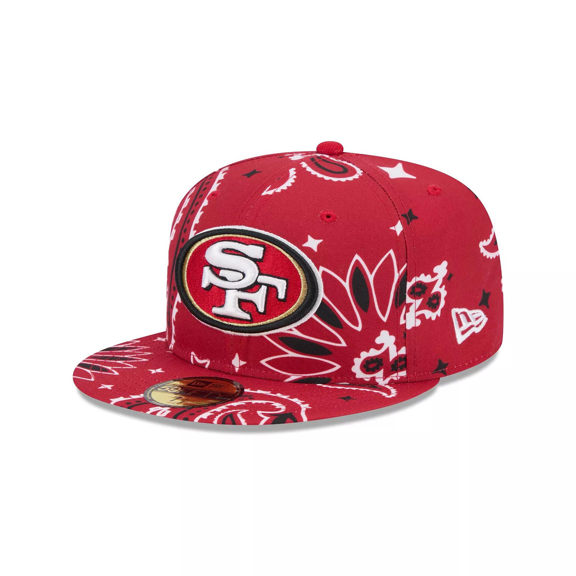 Men's New Era Scarlet San Francisco 49ers Paisley 59FIFTY Fitted Hat, Size: 7 7/8, Red Product Image