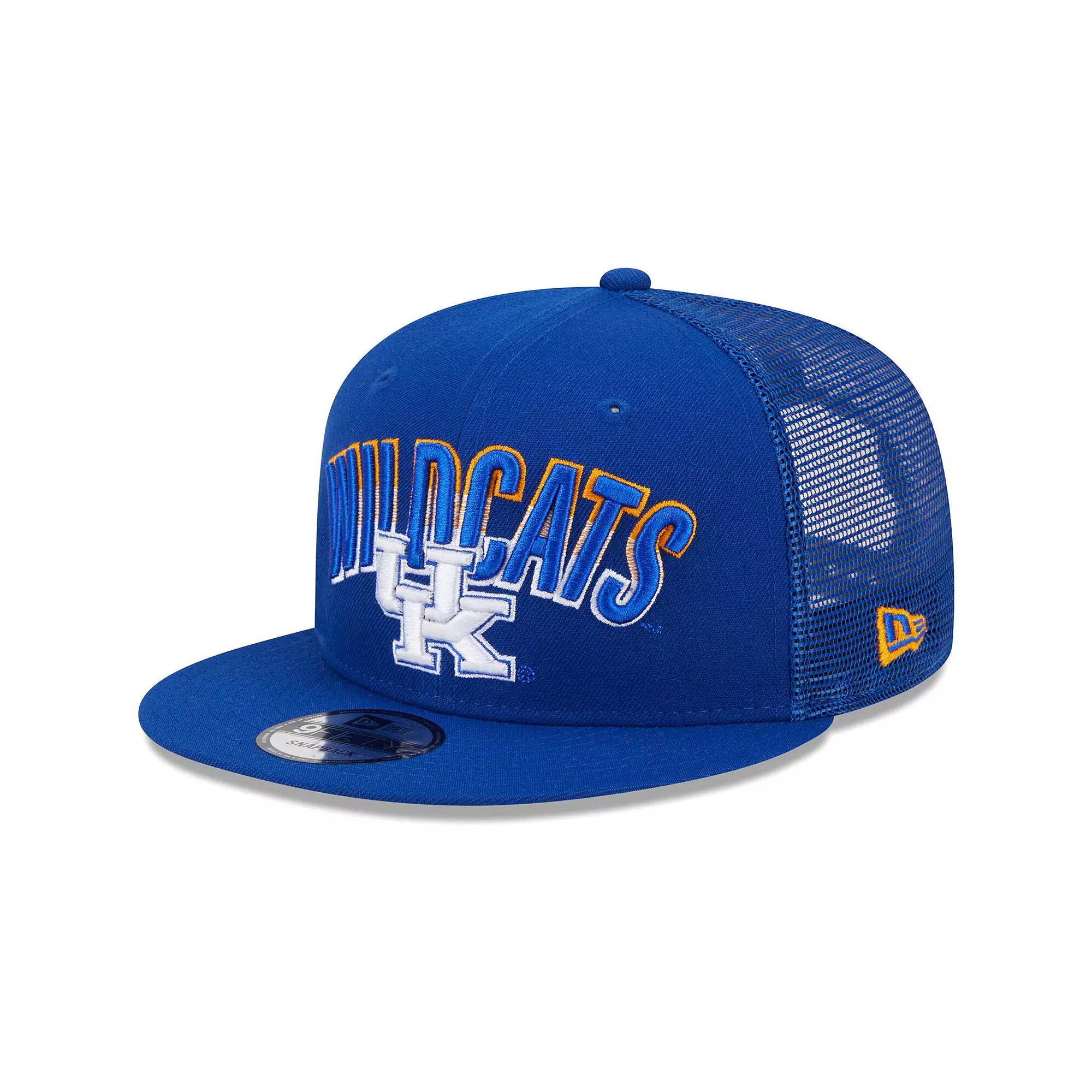 Men's New Era Royal Kentucky Wildcats Grade Trucker 9FIFTY Snapback Hat, Blue Product Image