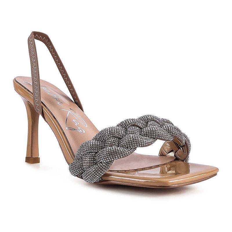 London Rag High Social Diamante Women's Braided Sandals,  Product Image