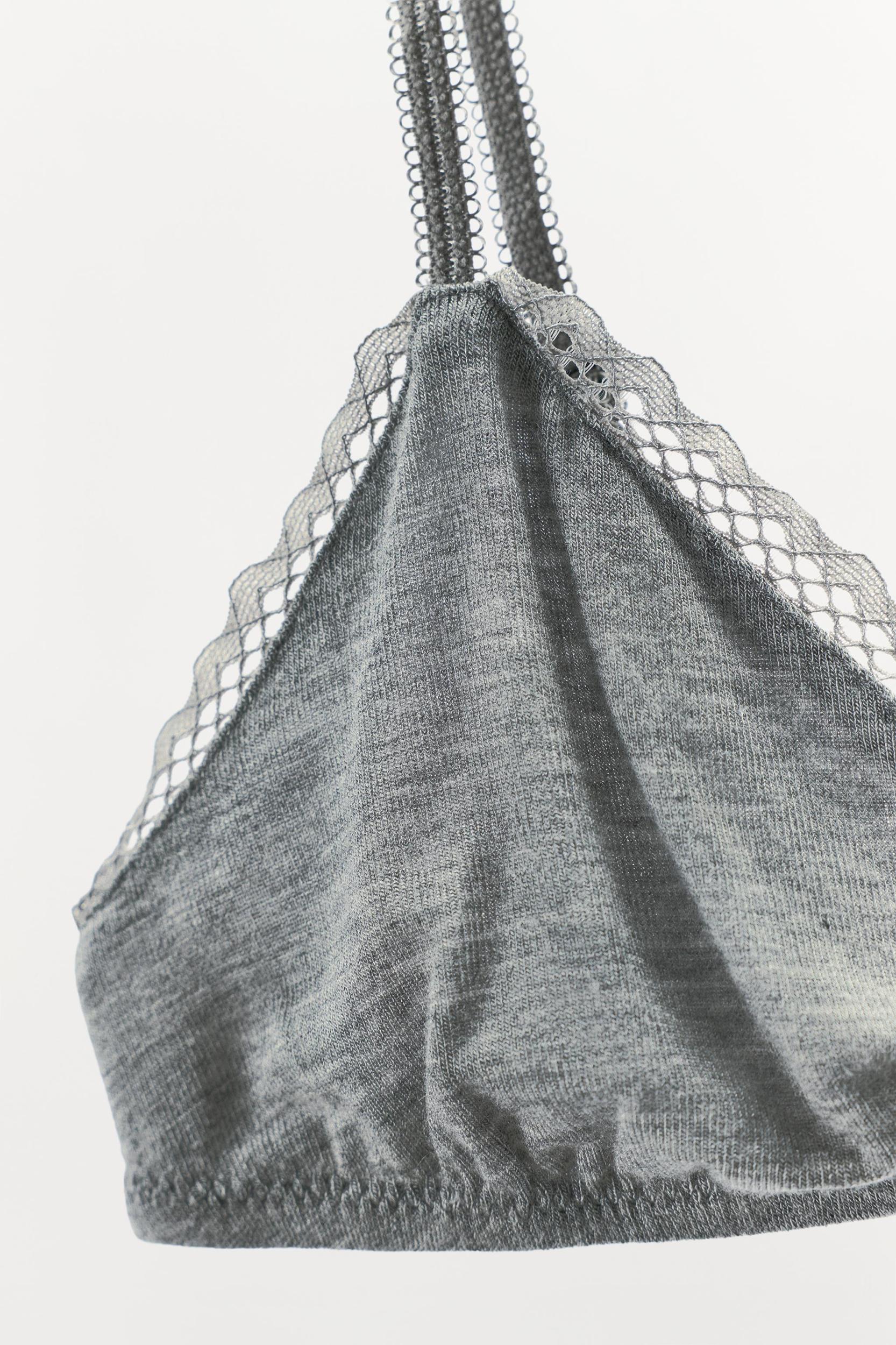 POINTELLE FLORAL TRIANGLE BRALETTE Product Image