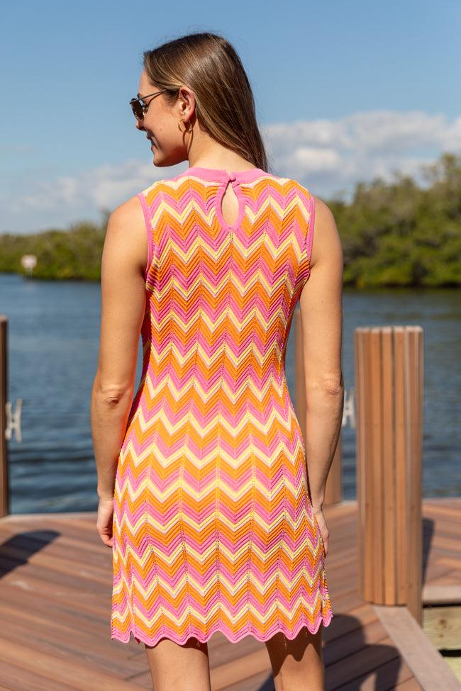 Beach Bound Multi Chevron Knit Dress SALE Product Image