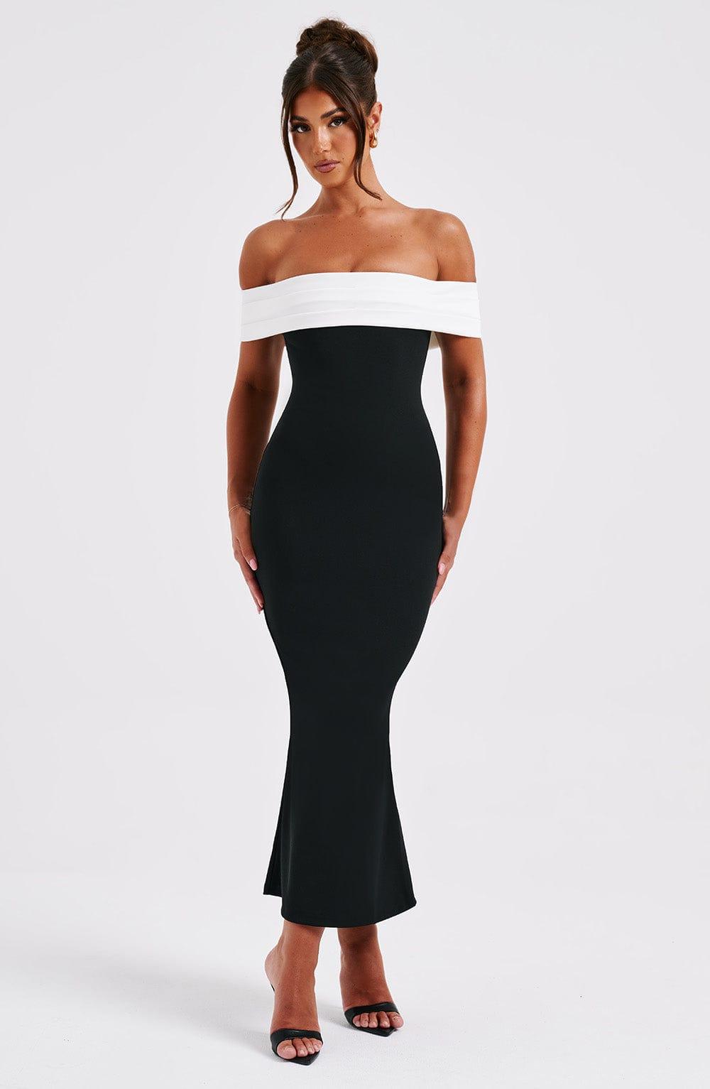 Bex Midi Dress - Black/White Product Image