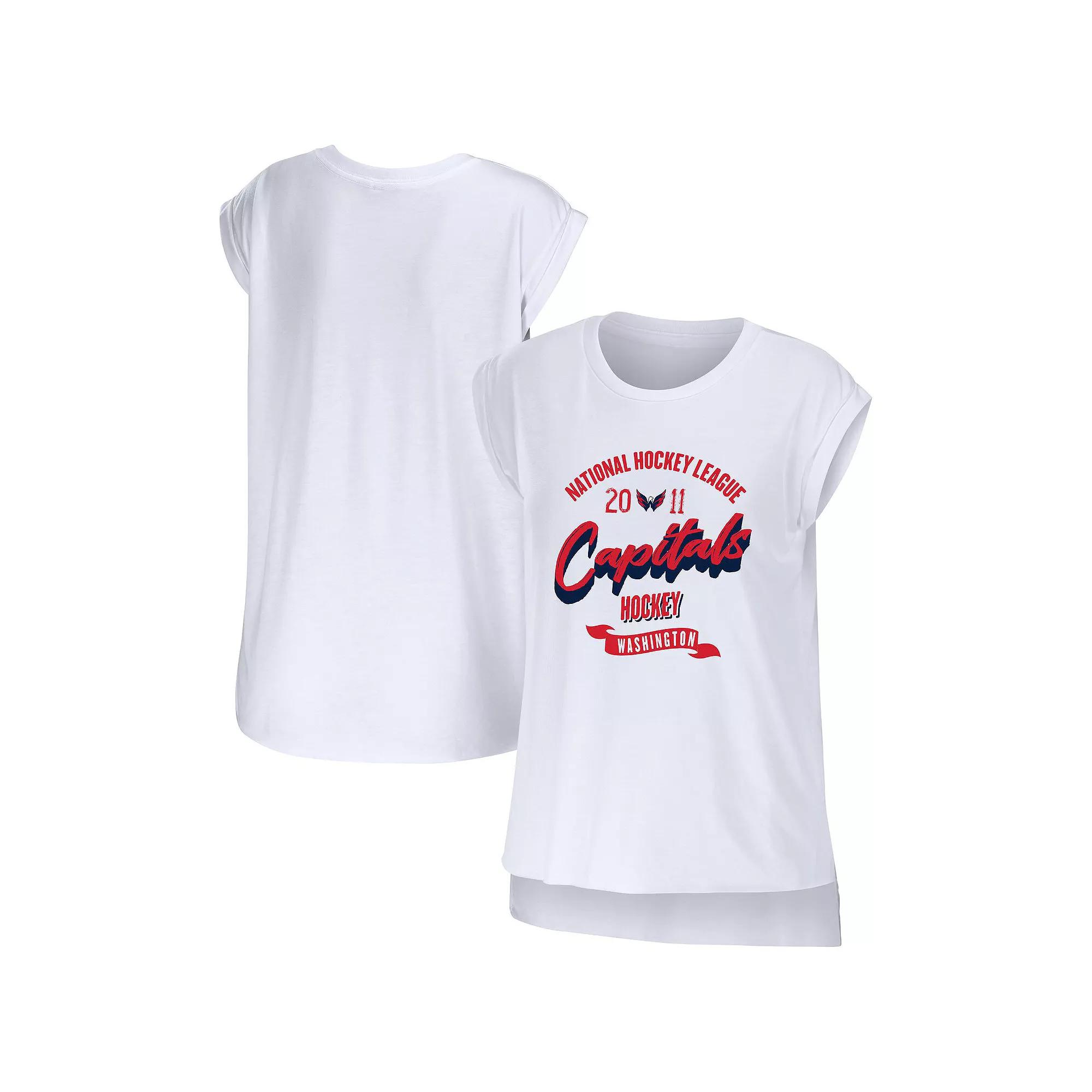 Women's WEAR by Erin Andrews White Washington Capitals Domestic Tank Top,  Product Image
