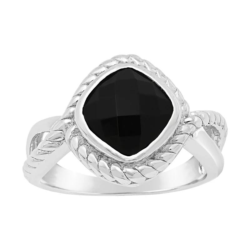 Gemminded Sterling Silver Black Onyx Ring, Women's, Size: 10 Product Image