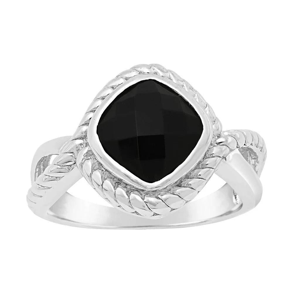 Gemminded Sterling Silver Black Onyx Ring, Women's, Size: 10 Product Image