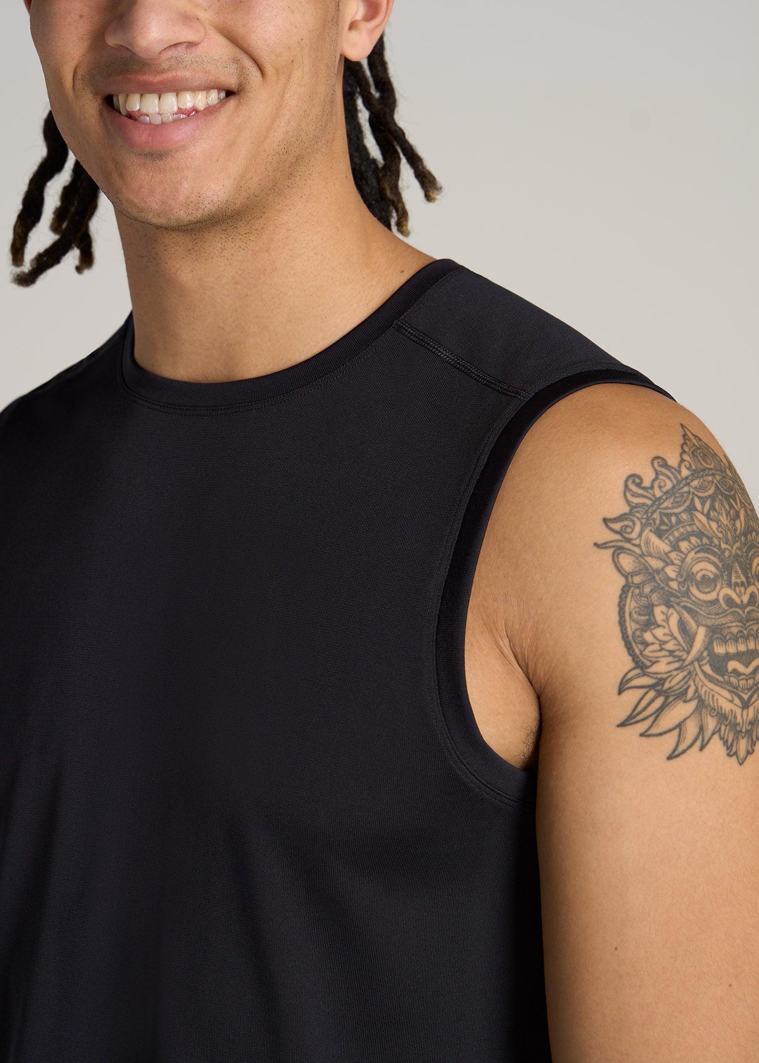 A.T. Performance MODERN-FIT Jersey Tank For Tall Men in Black Product Image