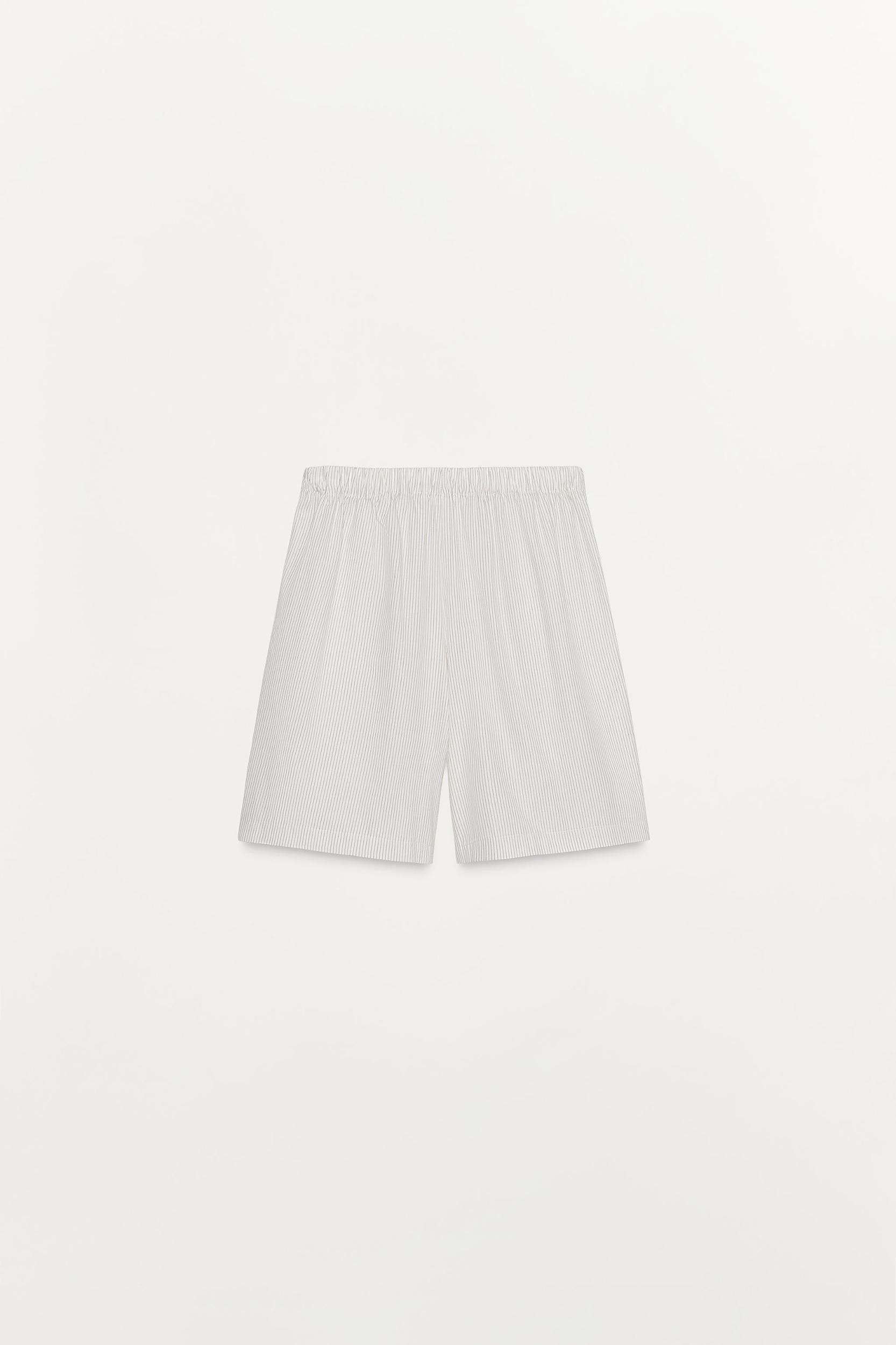 STRIPED POPLIN BERMUDA SHORTS Product Image