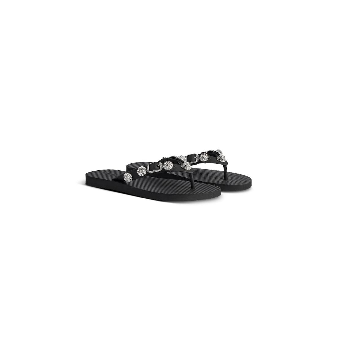 Women's Cagole Thong Sandal in Black/crystal Product Image