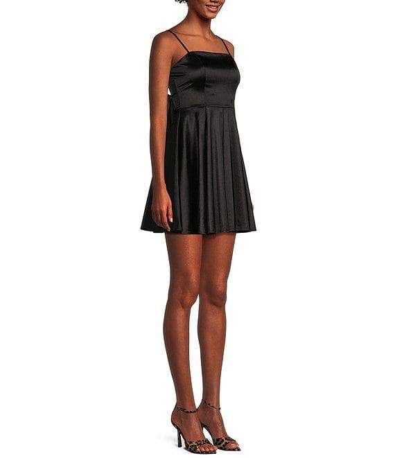 Honey and Rosie Spaghetti Strap Sleeveless Pleated Skirt Dress Product Image