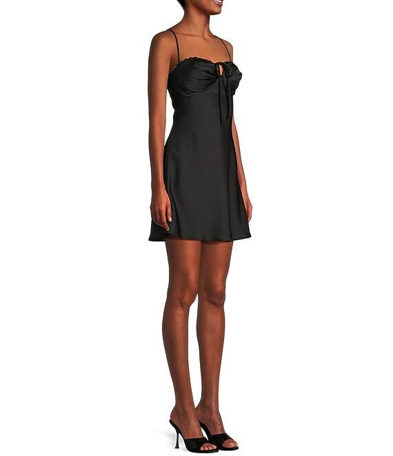 B. Darlin Sweetheart Neck Lace Trim Spaghetti Strap Dress Product Image