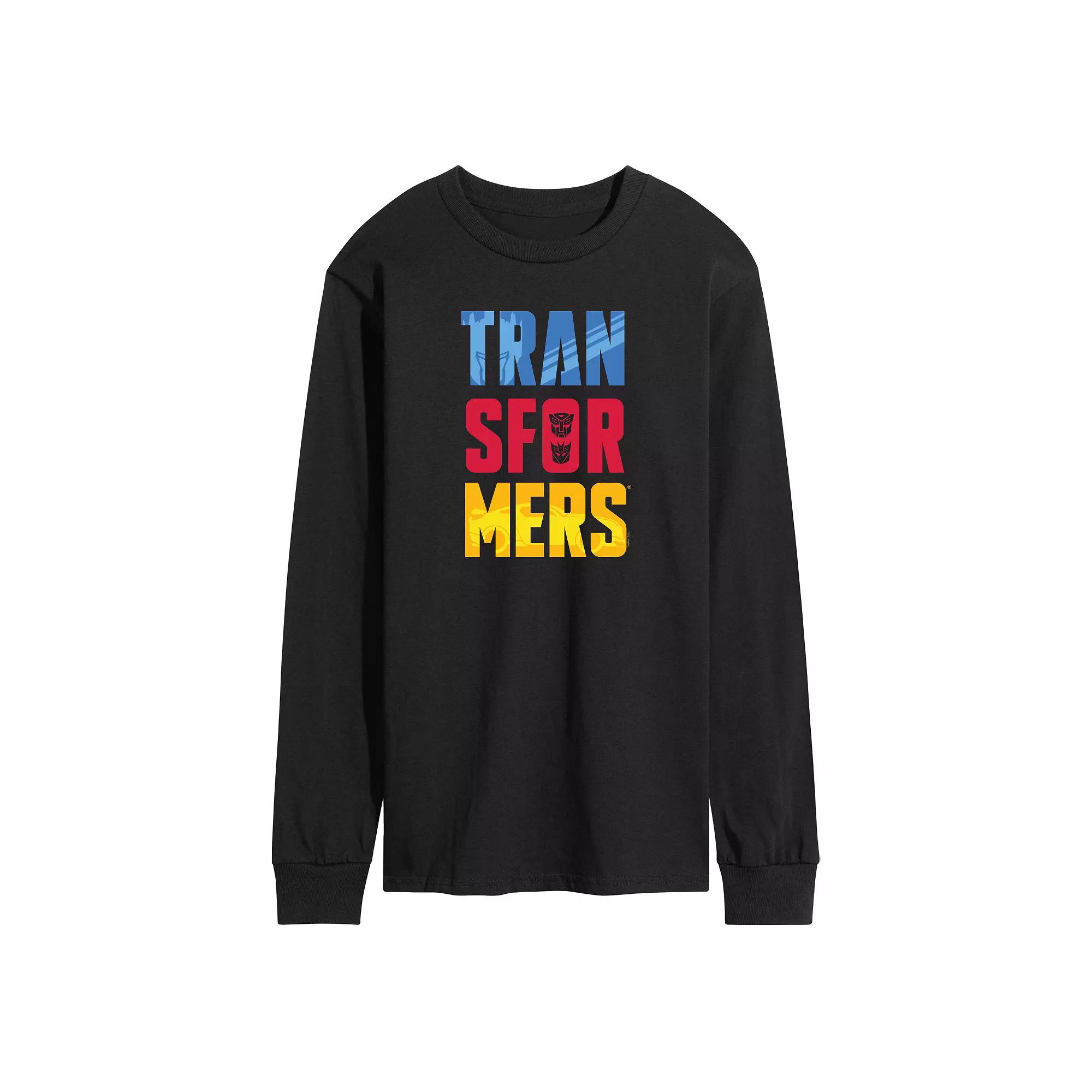 Men's Transformers Logo Long Sleeve Graphic Tee,  Product Image