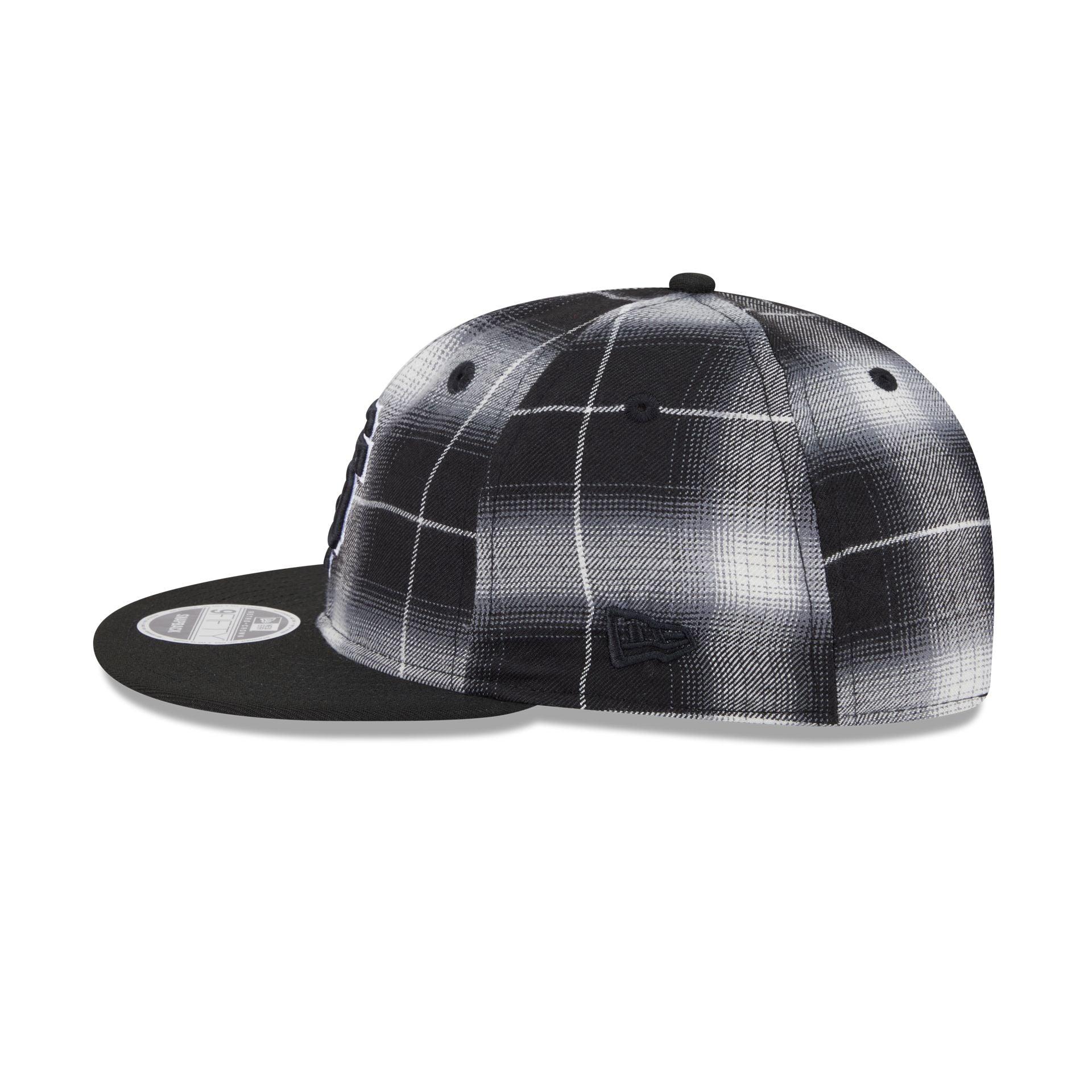 San Francisco Giants Black and White Plaid Retro Crown 9FIFTY Snapback Hat Male Product Image