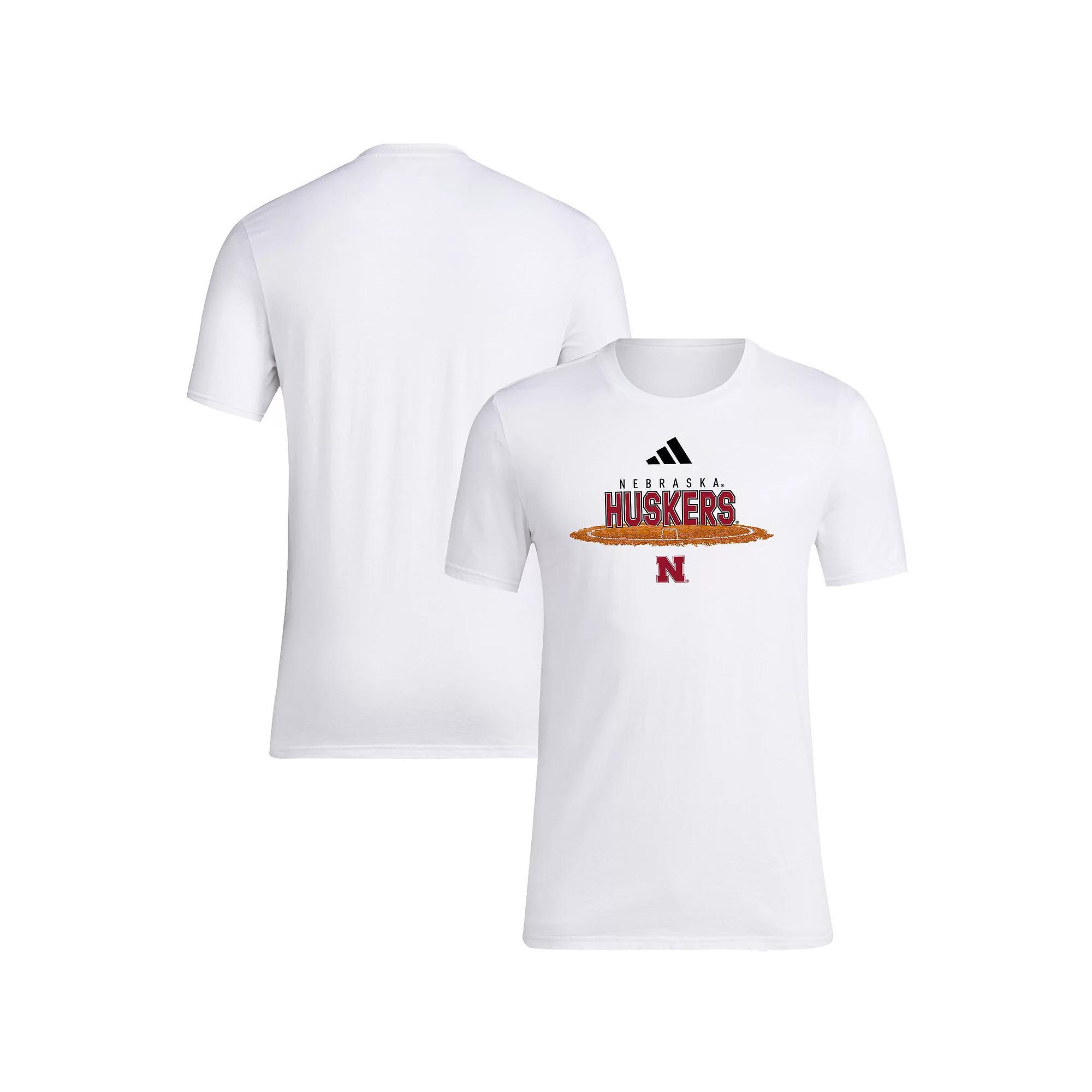 Men's adidas White Nebraska Huskers Softball Pitcher's Circle T-Shirt,  Product Image