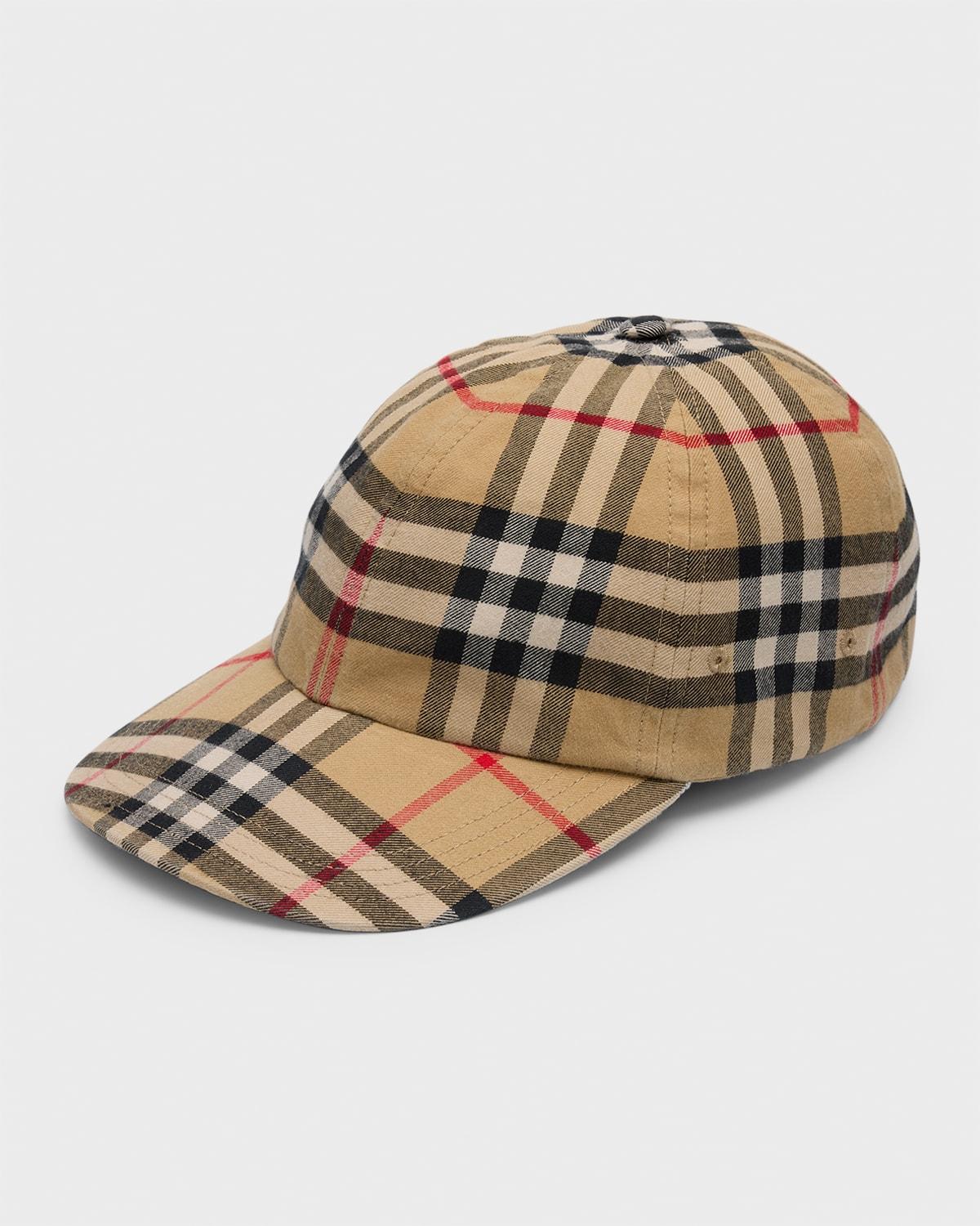Mens Vintage Check Cotton Baseball Cap Product Image