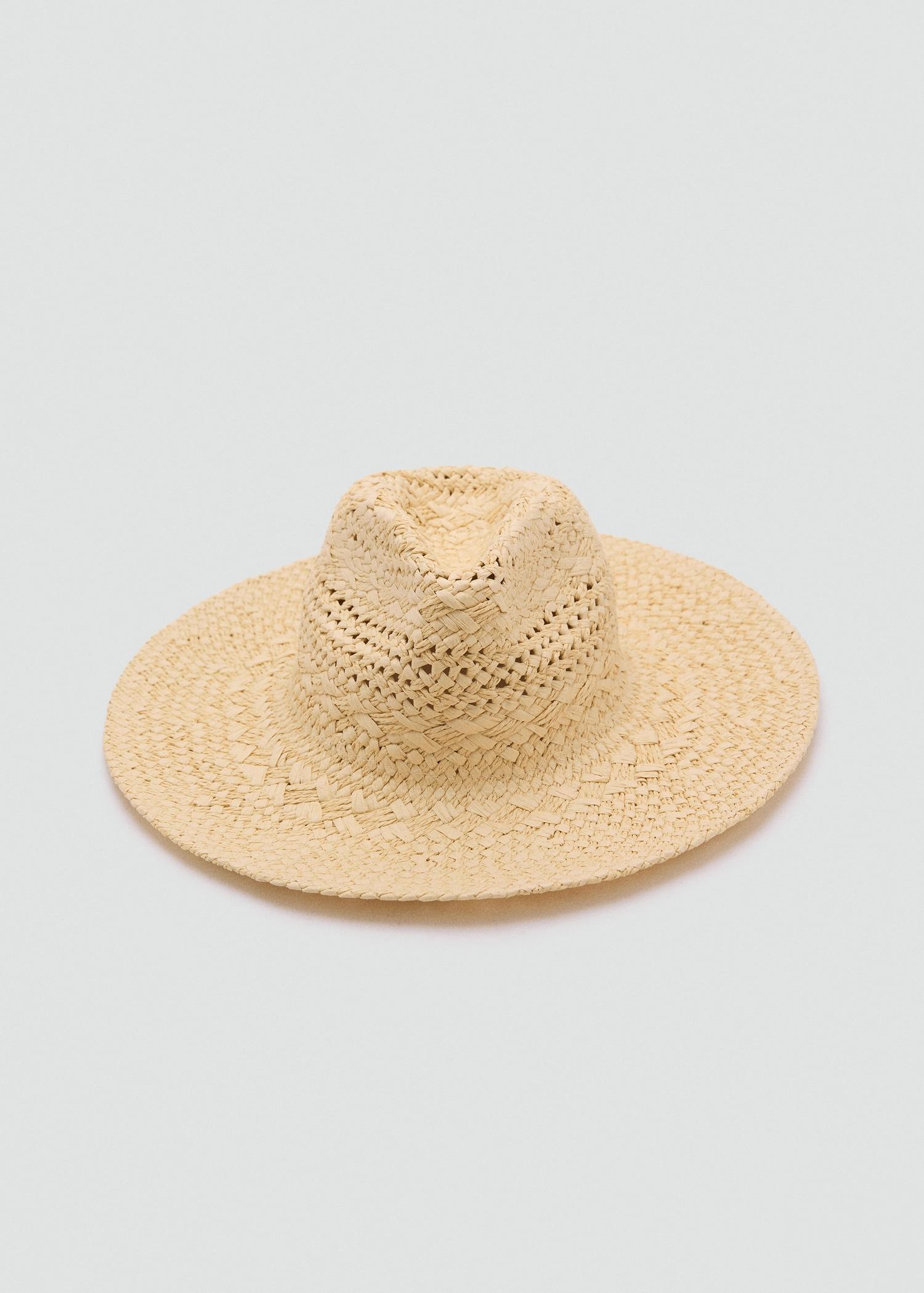 Natural fiber hat with openwork details - Women | MANGO USA Product Image
