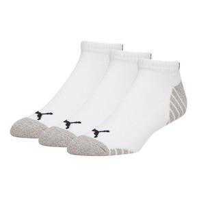 PUMA Men's Half-Terry Low Cut Socks (3 Pairs) in White/Black Product Image