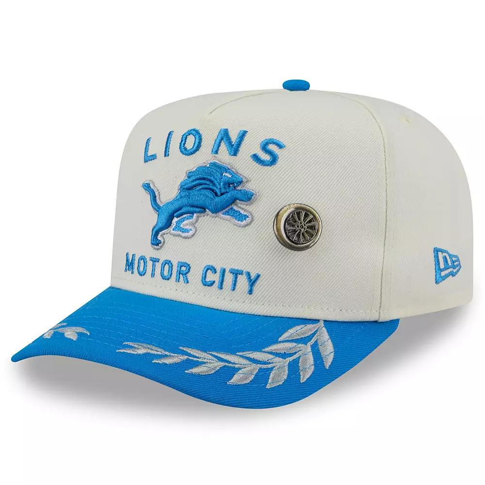 Men's New Era Cream/Blue Detroit Lions 2025 NFL Draft A-Frame 59FIFTY Fitted Hat, Size: 7 1/4, Beige Product Image