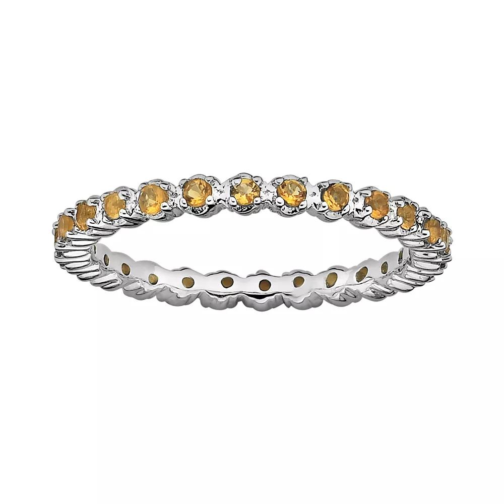 Stacks & Stones Sterling Silver Citrine Stack Ring, Women's, Size: 8 Product Image
