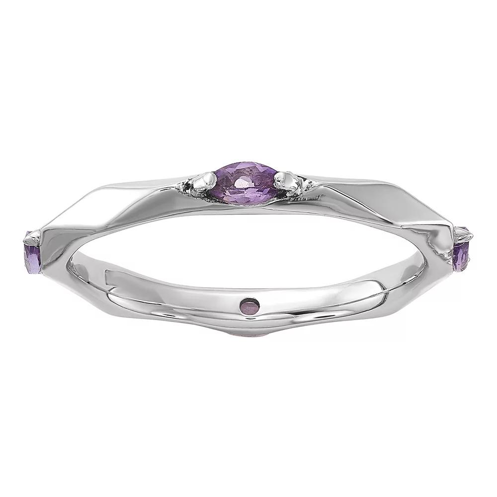 Stacks & Stones Sterling Silver Gemstone Stackable Ring, Women's, Size: 10, Purple Product Image