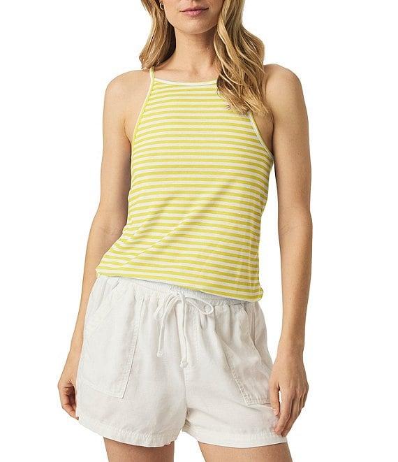 Splendid Marina Knit Stripe Print Crew Neck Sleeveless Tank Product Image