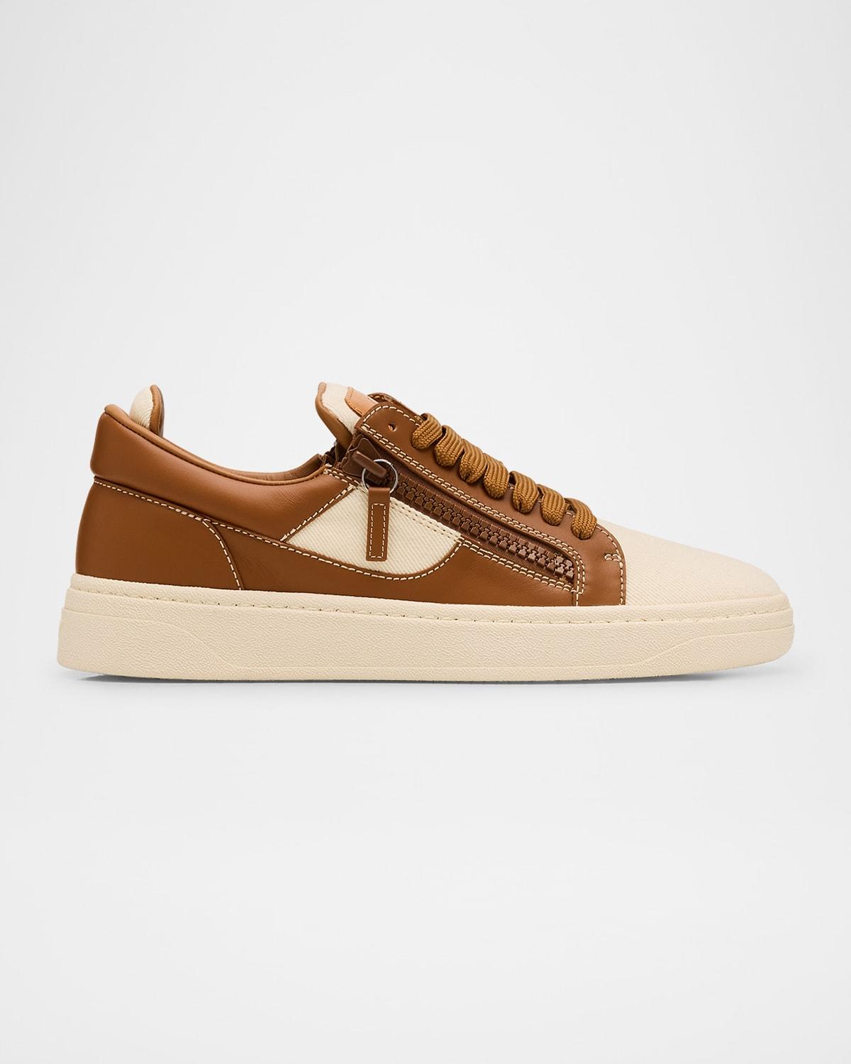 Men's Karmy Canvas and Leather Low-Top Sneakers Product Image