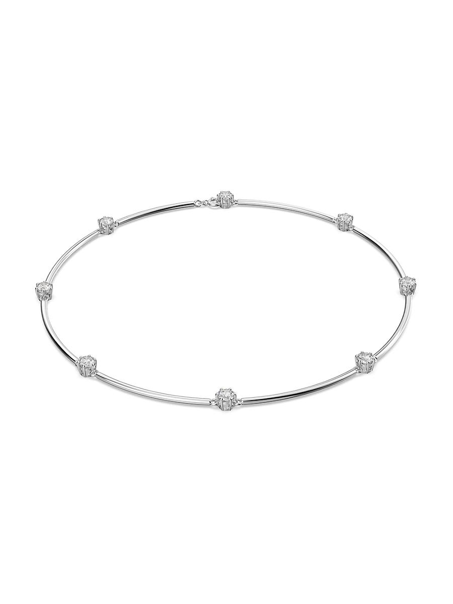 Womens Constella Rhodium-Plated & Crystal Necklace Product Image