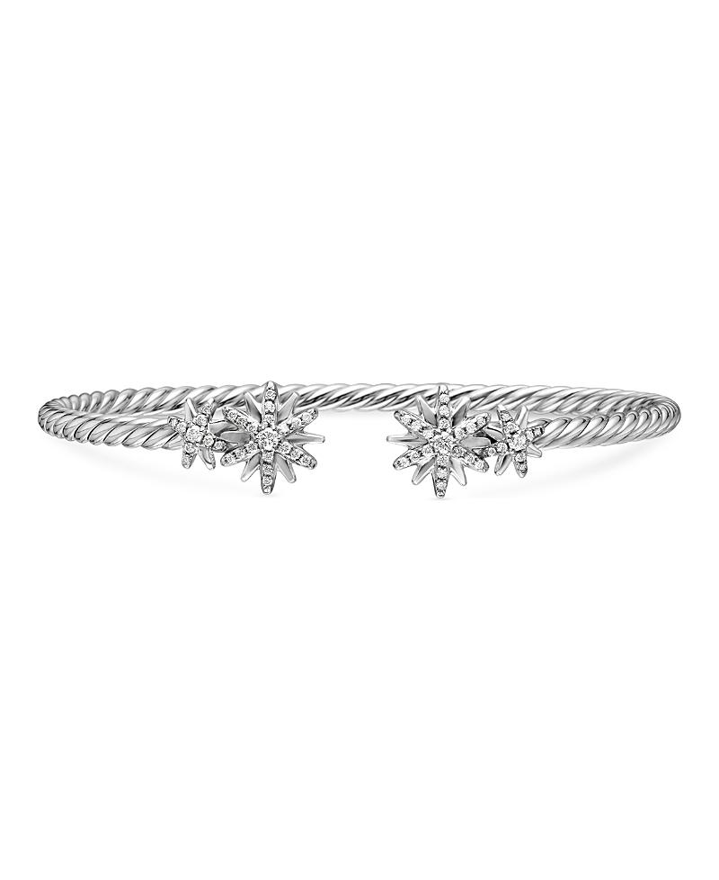 Womens Starburst Cable Bracelet in Sterling Silver Product Image