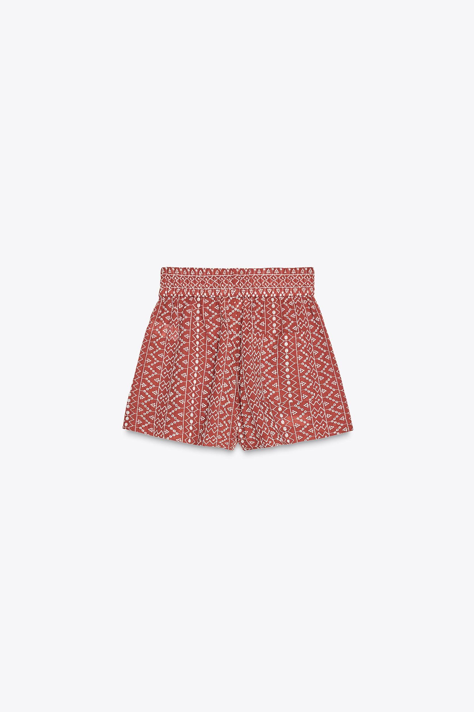 PERFORATED EMBROIDERY SHORTS Product Image